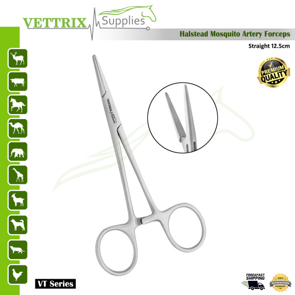 Halsey Mosquito Artery Forceps Straight 12.5 CM – Precision Hemostatic Tool for Veterinary Surgery