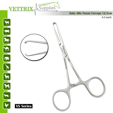 Baby Allis Tissue Forceps 12.5cm, 4x5 Teeth