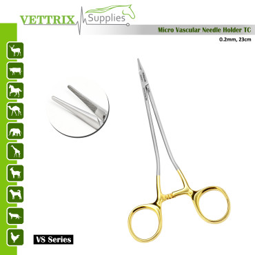 Micro Vascular Needle Holder, TC, 23cm