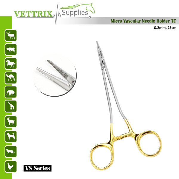 Micro Vascular Needle Holder, TC, 20cm