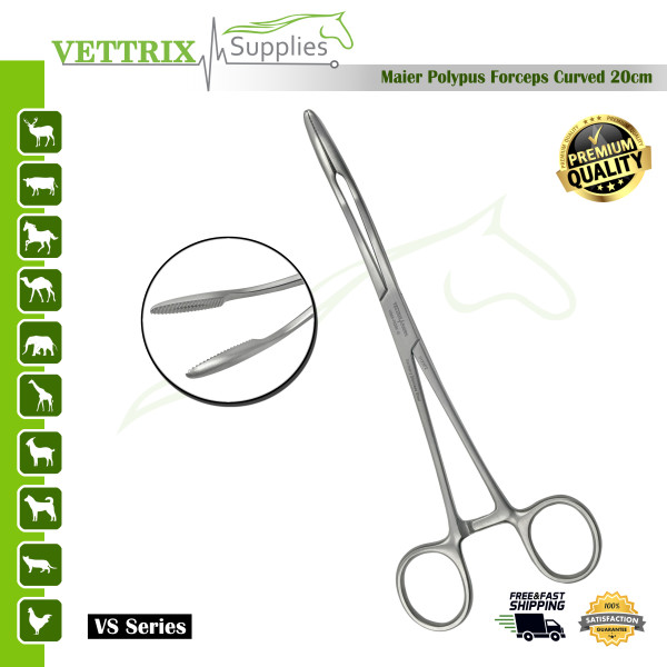 Maier Polypus Forceps, Curved 20cm