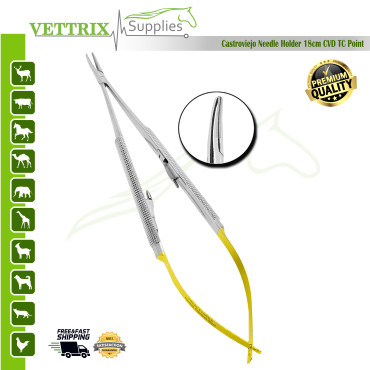 Castroviejo Needle Holder Scissor TC 18cm CVD, 