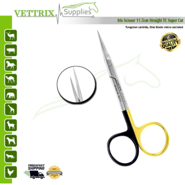 Iris Scissor 11.5cm, STR TC Super Cut Micro Serrated