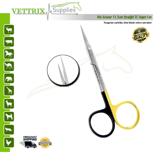 Iris Scissor 11.5cm, STR TC Super Cut Micro Serrated