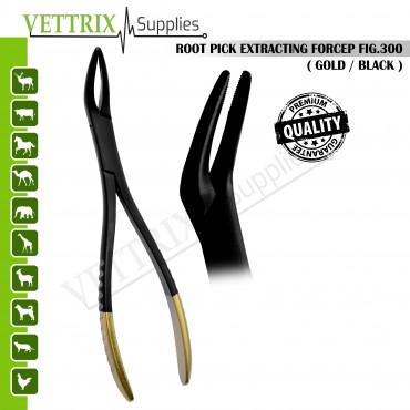 ROOT PICK EXTRACTING FORCEP FIG.300 (GOLD BLACK) 