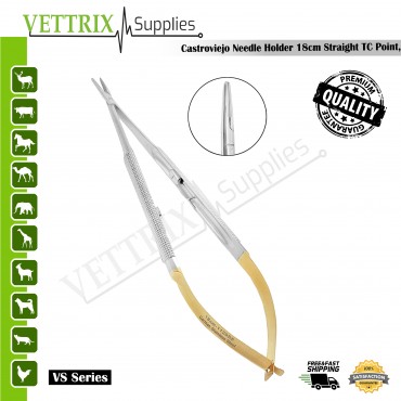 Castroviejo Needle Holder 18cm STR TC