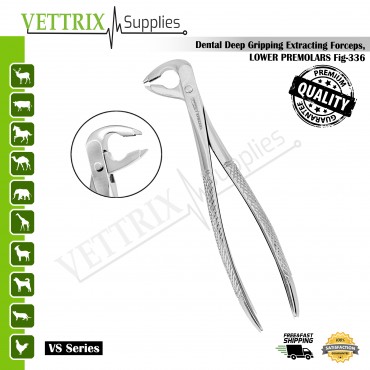 Extracting Forceps Lower Premolars Deep-Gripping Fig.336 | Vettrix Supplies