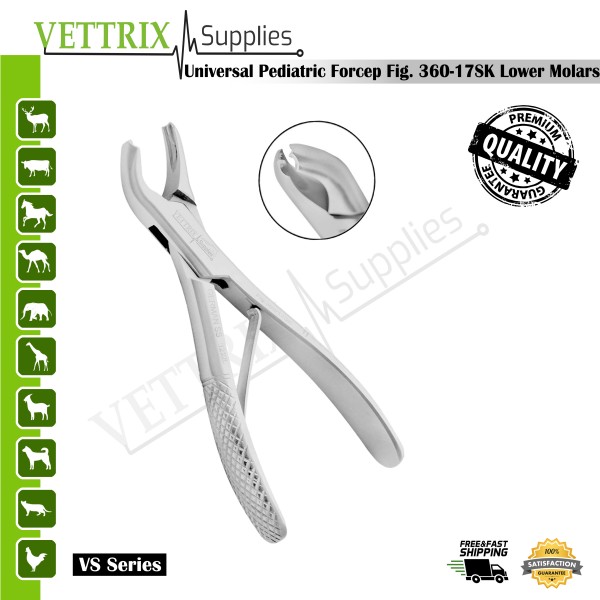 Extracting Forceps Lower Molars FIG. 360/17SK | Vettrix Supplies