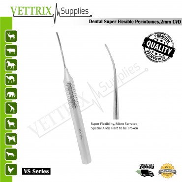 Super Flexible Periotomes, Curved 2mm | Vettrix Supplies