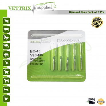 Vettrix Diamond Burs Ball Collar Medium BC-43 | Precision Tool for Dental Procedures