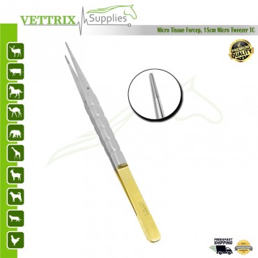 Micro Tissue Forceps Tweezer TC 15cm | Vettrix Supplies