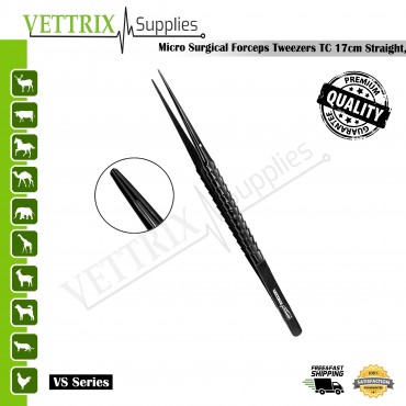 Micro Tissue Forceps Tweezer TC, 17cm | Vettrix Supplies