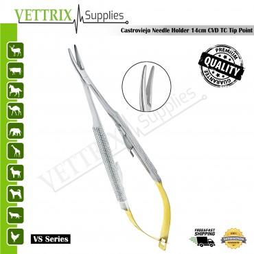 Castroviejo Needle Holder Scissor TC 14cm CVD, 