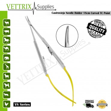 Castroviejo Needle Holder Scissor TC 18cm CVD, 