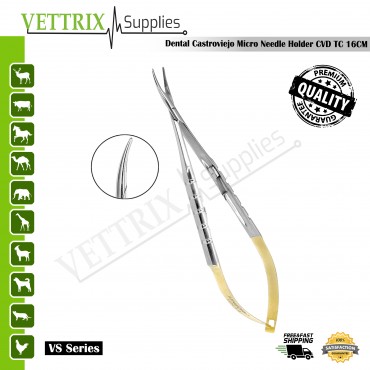 Castroviejo Needle Holder TC Fine Pointed Scissor 16cm CVD