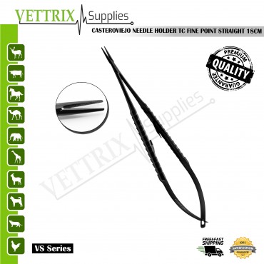 Castroviejo Needle Holder TC Fine 18cm, CVD.
