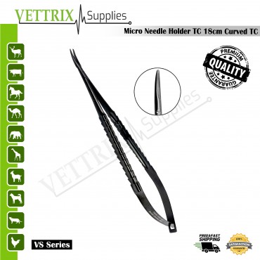Castroviejo Needle Holder TC Fine Pointed 18cm  STR.