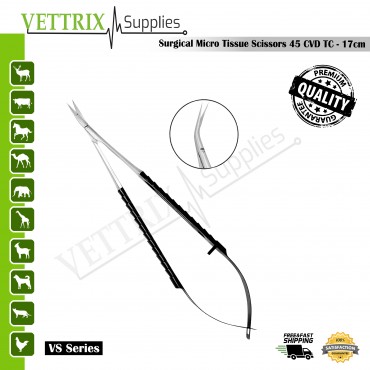 Castroviejo Micro Scissor TC 90 Angled 18cm, CVD 