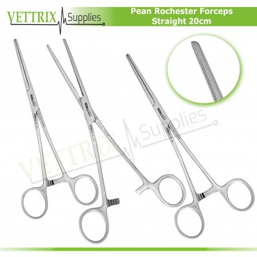 Pean Rochester Forceps Straight 20cm Veterinary Surgical Instruments Forceps