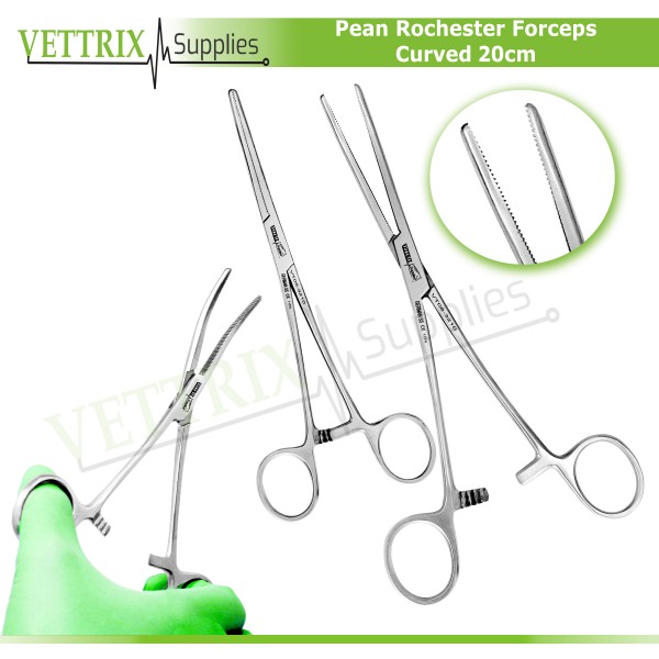 Pean Rochester Forceps Curved 20cm Veterinary Surgical Instruments Forceps