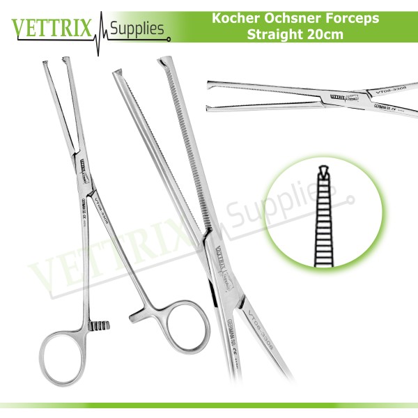 Kocher Ochsner Forceps Straight 20cm Veterinary Surgical Instruments Forceps