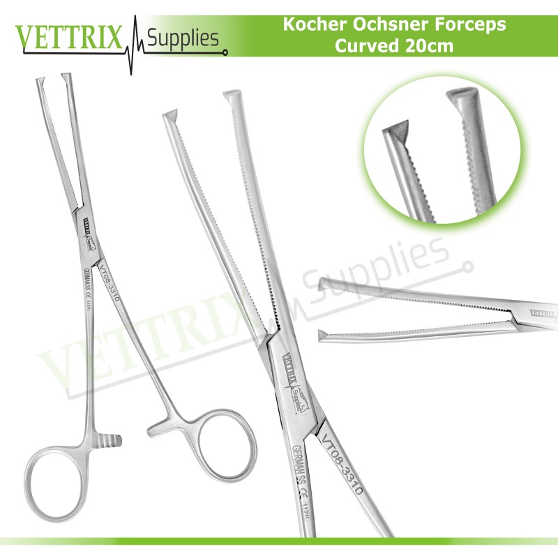 Kocher Ochsner Forceps Curved 20cm Veterinary Surgical Instruments Forceps