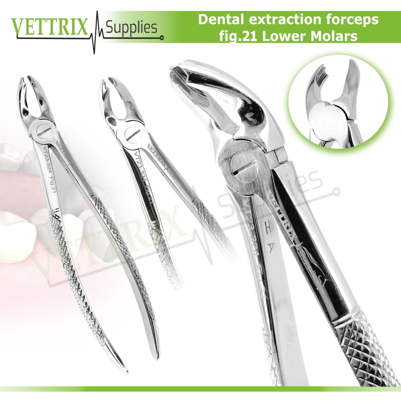 Dental extraction forceps fig.21 Lower Molars, Veterinary Dental Forceps