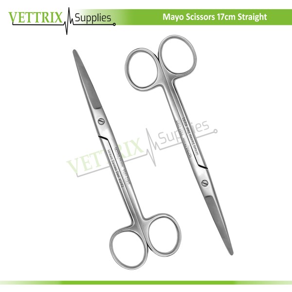 Mayo Scissors 17cm Straight Veterinary Surgical Instruments