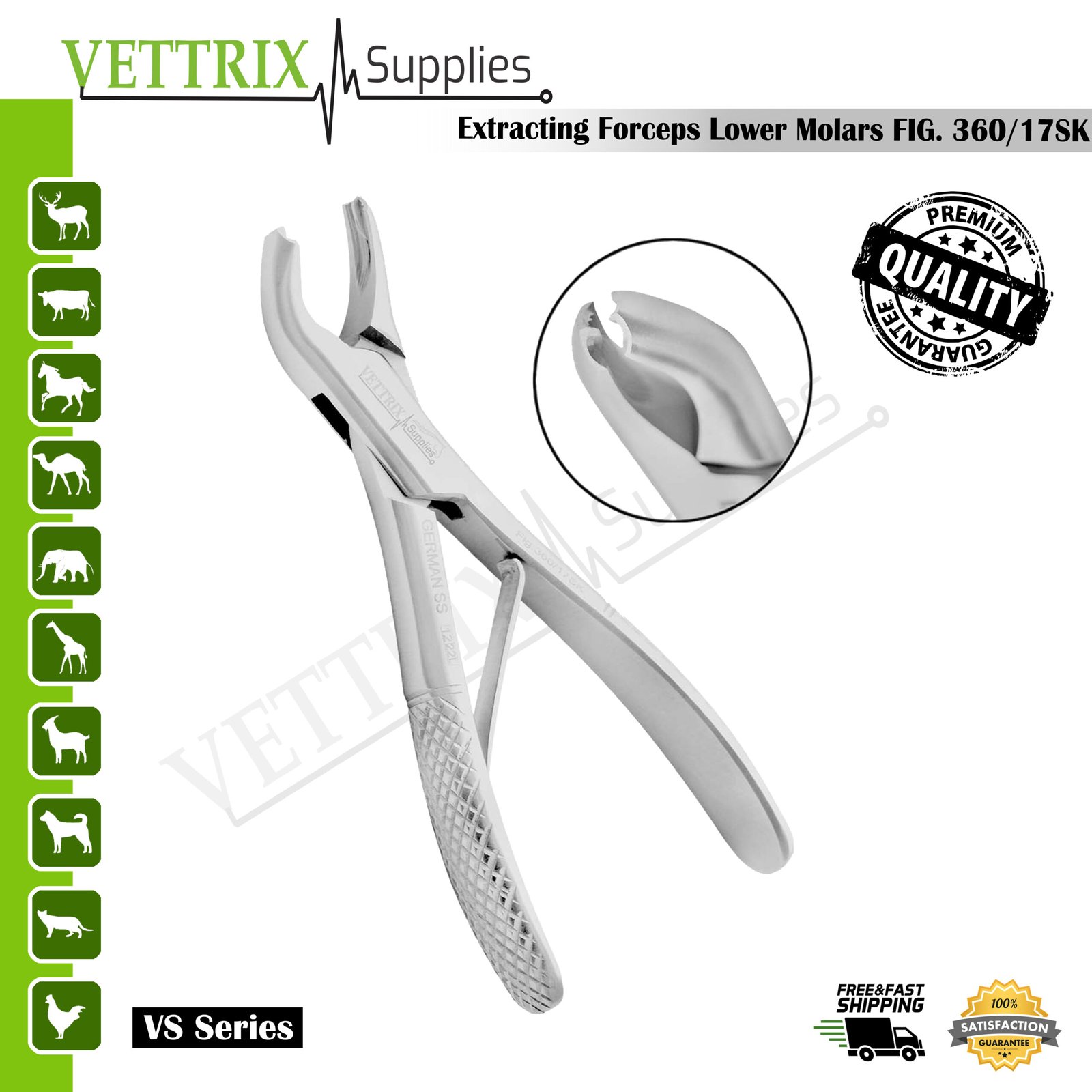 Extracting Forceps Lower Molars FIG. 360/17SK