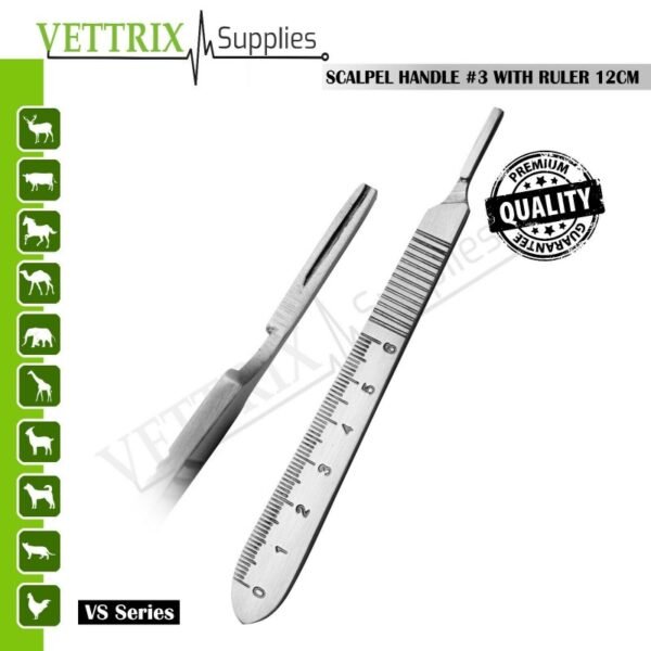 Scalpel Handle No. 3 with Ruler 12cm