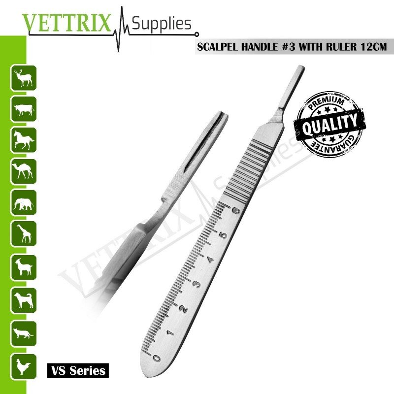 Scalpel Handle No. 3 with Ruler 12cm Scalpel Handle No. 3 with Ruler 12cm
