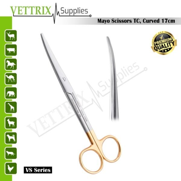 Mayo Scissors Curved 17cm TC