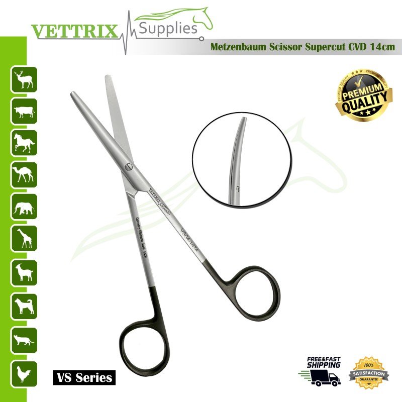 Metzenbaum Scissors Supercut CVD 14cm | Vettrix Supplies Metzenbaum Scissors Supercut CVD 14cm