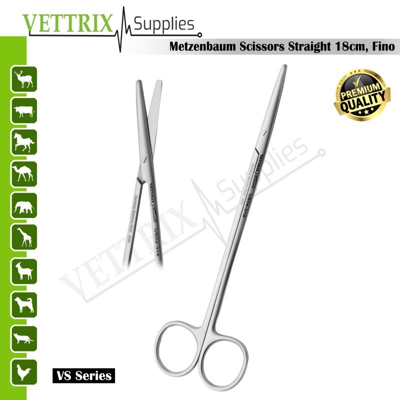 Metzenbaum Scissors Straight 18cm Fino