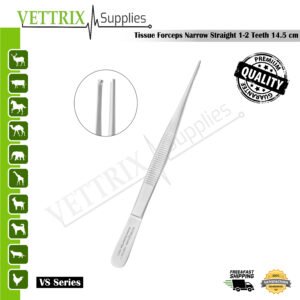 Tissue Forceps Narrow Straight 1-2 Teeth 14.5 cm