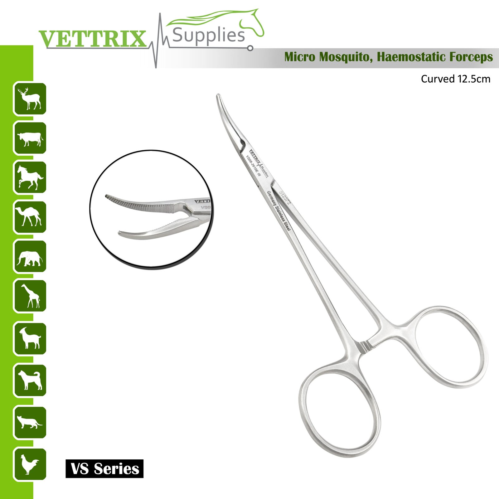 Micro Mosquito Haemostatic Forceps Curved 12.5cm Stainless Steel
