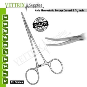 Kelly Hemostatic Forceps Curved 5 1/2 Inch Stainless Steel