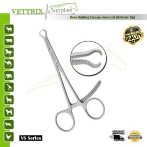 Bone Holding Forceps Serrated (Delicate Tip)
