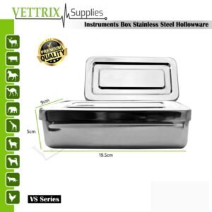 INSTRUMENTS BOX STAINLESS STEEL (19.5CM X 9CM X 5CM)