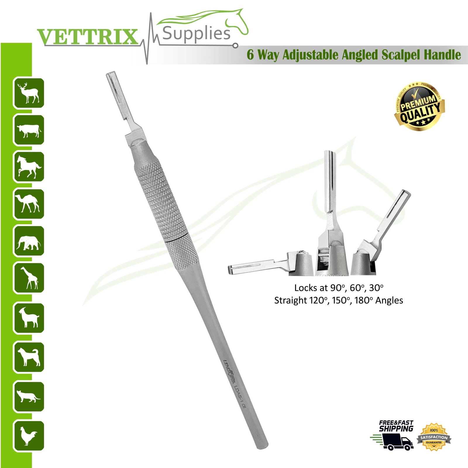 Six Way Adjustable Angled Scalpel Handle Six Way Adjustable Angled Scalpel Handle