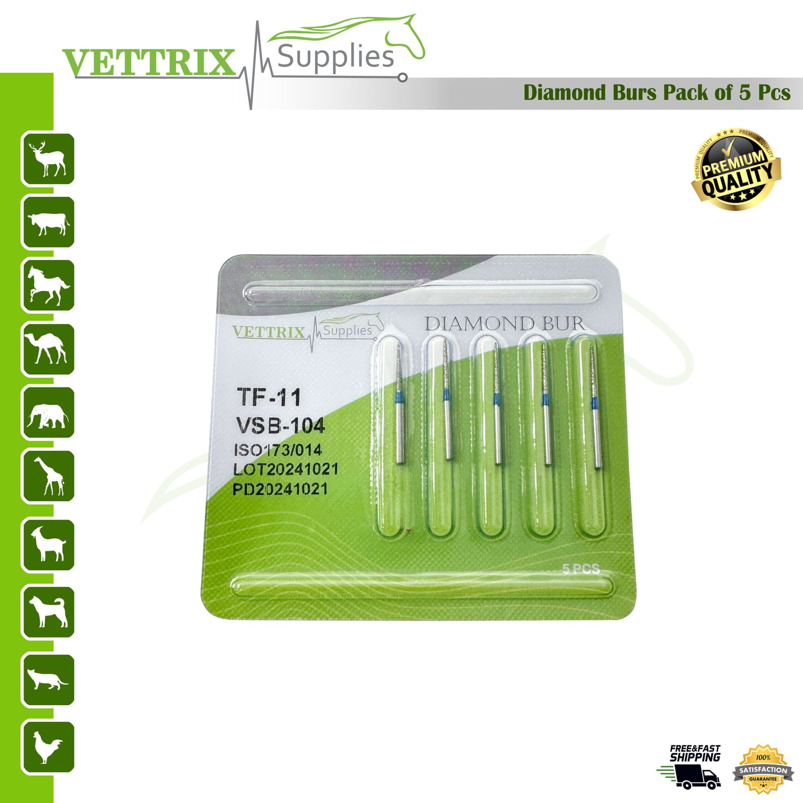 Vettrix Taper Flat End Shape Multi-Use Stainless Steel