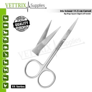 Iris Scissors Curved 11.5cm Big Rings Square-Edged Lefthander