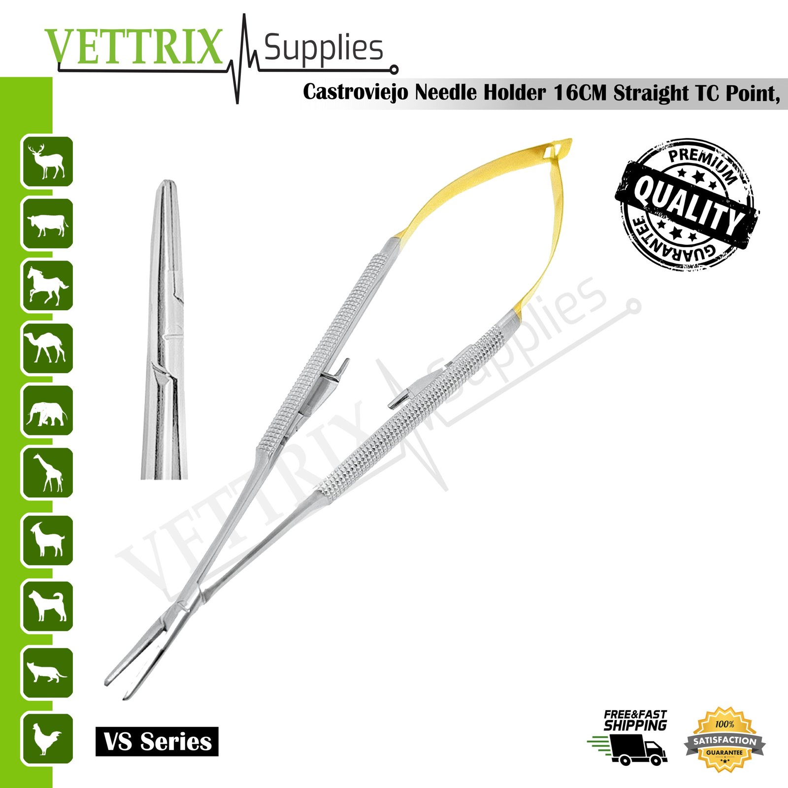 Castroviejo Needle Holder 16cm Straight TC Castroviejo Needle Holder 16cm Straight TC
