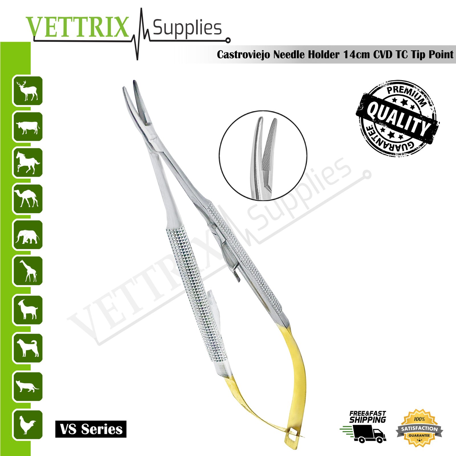 Castroviejo Needle Holder Scissor TC 14cm CVD