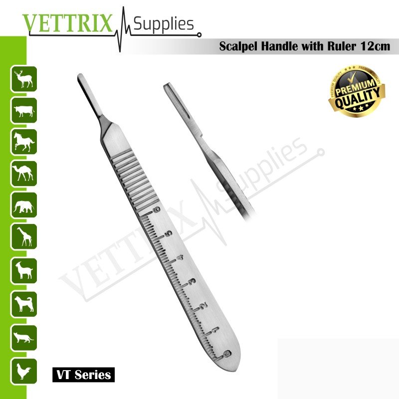 Scalpel Handle with Ruler 12cm Scalpel Handle with Ruler 12cm