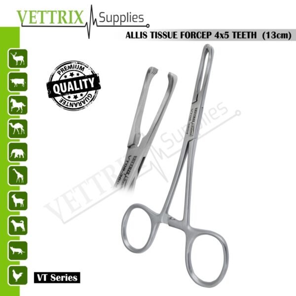 Allis Tissue Forceps 13cm 4x5 Teeth Stainless Steel