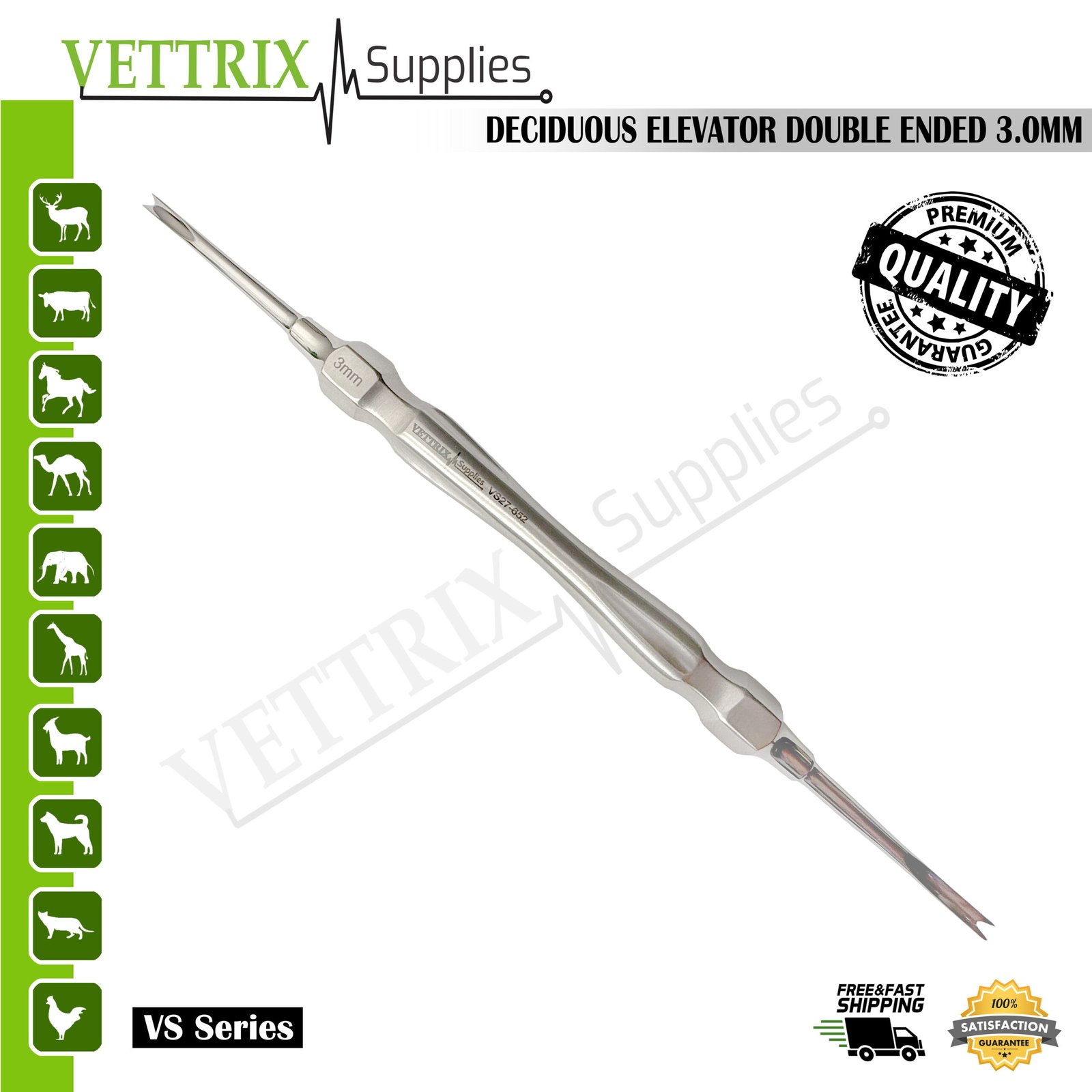 VS27-652 DECIDUOUS ELEVATOR DOUBLE ENDED 3.0MM