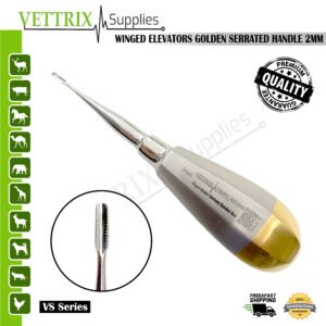 Winged Elevator Golden Serrated Handle 2mm
