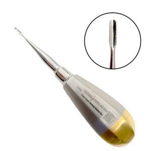 Winged Elevator Golden Serrated Handle 2mm