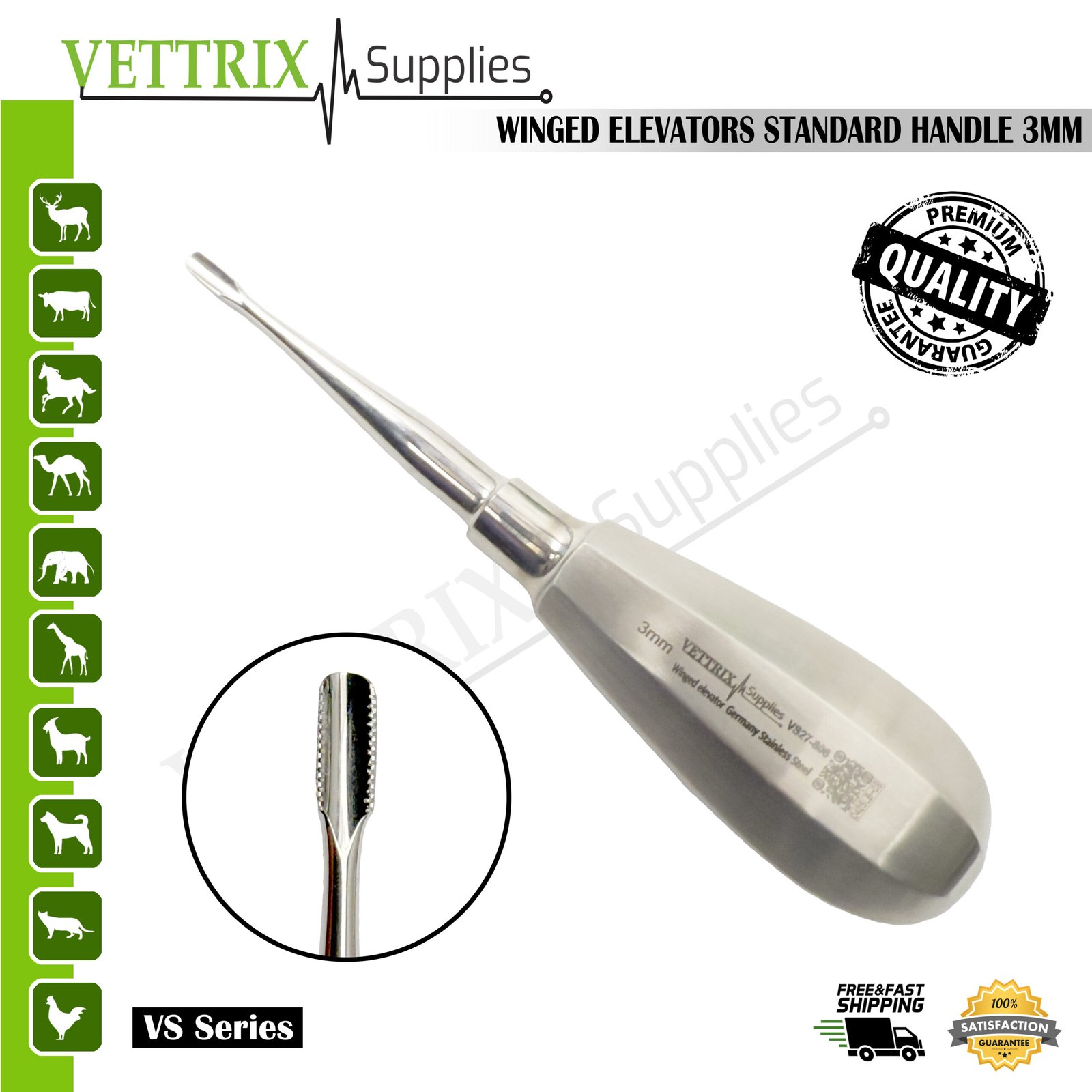 Winged Elevator Standard Handle 3mm